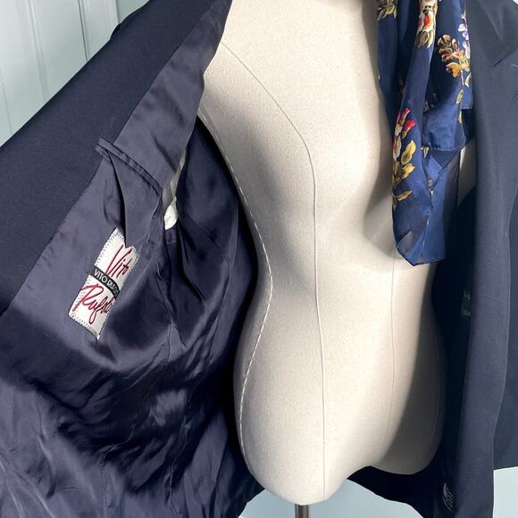 Vito Rufolo vintage 90s peak lapel 100% wool blazer jacket size 43R - Picture 7 of 9